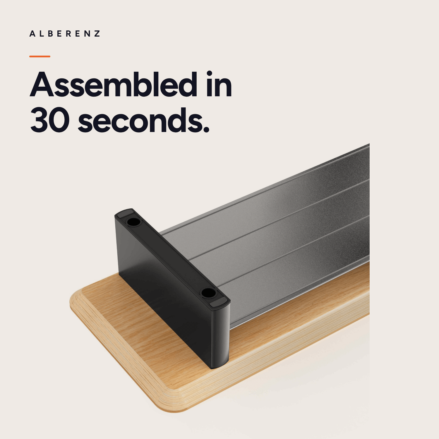 Alberenz oak monitor riser for one screen: assembled in 30 seconds