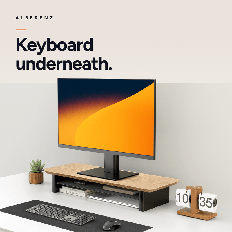 Alberenz® Monitorständer aus Eichenholz - 1 Monitor