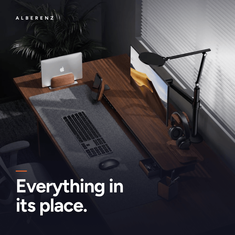 Alberenz® Monitorständer aus Walnussholz - 2 Monitore