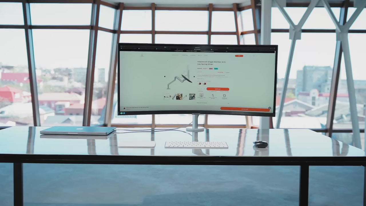 Alberenz® Monitorhalterung mit Gasfeder Silber